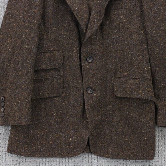 Vintage Kingsridge Wool Blazer Mens Medium M Brown Knit Two Button Front Lined - Picture 4 of 12